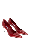 Prada Red leather shoes for women - 100% genuine leather. Heel height: 9 cm. Country of manufacture: Italy. Care: specialized cleaning - photo 3