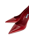 Prada Red leather shoes for women - 100% genuine leather. Heel height: 9 cm. Country of manufacture: Italy. Care: specialized cleaning - photo 5