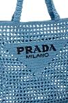 Prada Blue bag for women - braided cut, embroidered logo. 100% paper yarn. Country of manufacture: Italy. Care: specialized cleaning - photo 5