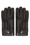 Prada Gloves made of genuine leather black for men - 100% leather. Country of manufacture: Italy. Care: specialized cleaning - photo 1