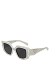 Prada White sunglasses for women - Decoration: logo on the bracket. plastic, metal. Country of manufacture: Italy. Care: specialized cleaning - photo 3