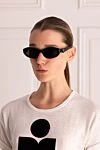 Сонцезахисні окуляри чорні жіночі Prada - логотип на дужці. пластик, метал. Країна виробник: Италия. Догляд: спеціалізоване чищення - фото 2