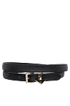 Prada Black leather belt for women - Decoration: gold-plated logo. 100% genuine leather. buckle. Country of manufacture: Italy. Care: specialized cleaning - photo 1