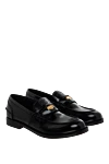 Miu Miu Black leather loafers for women - logo. 100% genuine leather. Sole height: 1 cm. Heel height: 2.5 cm. Country of manufacture: Italy. Care: specialized cleaning - photo 3