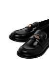 Miu Miu Black leather loafers for women - logo. 100% genuine leather. Sole height: 1 cm. Heel height: 2.5 cm. Country of manufacture: Italy. Care: specialized cleaning - photo 5