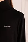 Miu Miu Black wool golf for women - logo. 100% wool. Country of manufacture: Italy. Care: specialized cleaning - photo 5