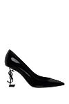 Saint Laurent Black leather shoes for women - Decoration: logo on the heel. 100% genuine leather. Heel height: 8.5 cm. Country of manufacture: Italy. Care: specialized cleaning - photo 1