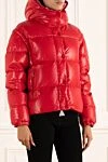 Moncler Пуховик из полиэстера красный женский - молния, кнопки. воротник-стойка, капюшон. Карман: два боковых кармана. 100% полиэстер. Страна производитель: Италия. Уход: специализированная чистка - фото 3