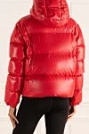 Пуховик из полиэстера красный женский Moncler - молния, кнопки. воротник-стойка, капюшон. Карман: два боковых кармана. 100% полиэстер. Страна производитель: Италия. Уход: специализированная чистка - фото 4