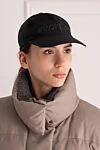 Black polyamide cap for women Moncler - 100% polyamide. Country of manufacture: Italy. Care: specialized cleaning - photo 2