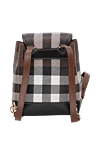 Women's backpack made of cotton and polyurethane brown Burberry - contrasting checkered pattern. 55% cotton, 45% polyurethane. Fastener: magnetic button. Country of manufacture: Italy. Care: specialized cleaning - photo 4