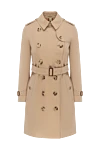 Burberry Beige cotton coat for women - buttons, belt. two pockets. 100% cotton. Country of manufacture: Italy. Care: specialized cleaning - photo 1