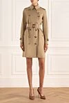 Beige cotton coat for women Burberry - buttons, belt. two pockets. 100% cotton. Country of manufacture: Italy. Care: specialized cleaning - photo 2