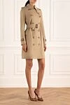 Burberry Beige cotton coat for women - buttons, belt. two pockets. 100% cotton. Country of manufacture: Italy. Care: specialized cleaning - photo 3