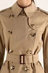 Burberry Beige cotton coat for women - buttons, belt. two pockets. 100% cotton. Country of manufacture: Italy. Care: specialized cleaning - photo 5