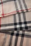 Burberry Women's beige wool and silk scarf - checkered pattern. 51% wool, 49% silk. Country of manufacture: Italy. Care: specialized cleaning - photo 3