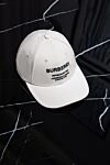 Women's white cotton cap Burberry - logo. 100% cotton. Country of manufacture: Italy. Care: specialized cleaning - photo 8