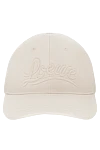 Loewe Women's white cotton cap - 100% cotton. Country of manufacture: Italy. Care: specialized cleaning - photo 1