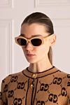 Солнцезащитные очки из ацетата бежевые женские Celine - логотип на скобке. 100% ацетат. Страна производитель: Франция. Уход: специализированная чистка - фото 2