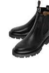 Celine Black leather boots for women - 100% genuine leather. Heel height: 3.5 centimeters. Fastener: elastic insert. Country of manufacture: Italy. Care: specialized cleaning - photo 5