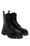 Celine Black leather boots for women - 100% genuine leather. Heel height: 4.5 centimeters. lacing. Country of manufacture: Italy. Care: specialized cleaning - photo 3