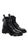 Givenchy Black leather boots for women - logo buckle. 100% genuine leather. Heel height: 4.5 centimeters. zipper. Country of manufacture: Italy. Care: specialized cleaning - photo 3