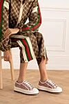 Кеди з текстилю та шкіри рожеві жіночі Dior - логотип. 70% текстиль, 30% натуральна шкіра. шнурівка. Країна виробник: Франция. Догляд: спеціалізоване чищення - фото 2