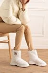 White polyamide boots for women Dior - logo. 100% polyamide. Country of manufacture: Italy. Care: specialized cleaning - photo 2