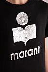 Isabel Marant Black linen T-shirt for women - logo print. 100% linen. Country of manufacture: Italy. Care: specialized cleaning - photo 5