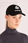 Кепка з бавовни чорна жіноча Isabel Marant - 100% бавовна. Країна виробник: Франция. Догляд: спеціалізоване чищення - фото 2