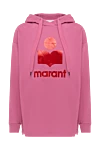 Isabel Marant Hoodie made of cotton and polyester pink for women - stitched hood, logo print. 88% cotton, 12% polyester. Country of manufacture: Italy. Care: specialized cleaning - photo 1