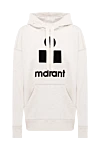 Isabel Marant Hoodie made of cotton and polyester beige for women - hood. Decoration: logo print, front pocket. 88% cotton, 12% polyester. Country of manufacture: Italy. Care: specialized cleaning - photo 1