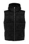 Gucci Жилет з поліаміду чорний чоловічий - капюшон. принт логотипу. дві кишені спереду. 100% поліамід. блискавка. Країна виробник: Італія. Догляд: спеціалізоване чищення - фото 1