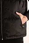 Жилет з поліаміду чорний чоловічий Gucci - капюшон. принт логотипу. дві кишені спереду. 100% поліамід. блискавка. Країна виробник: Італія. Догляд: спеціалізоване чищення - фото 6