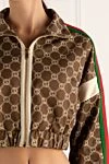 Gucci Костюм прогулянковий з поліестеру та бавовни коричневий жіночий - логотип по поверхні. дві кишені. 55% поліестер, 45% бавовна. еластичний пояс з зав'язкою, блискавка. Країна виробник: Италия. Догляд: спеціалізоване чищення - фото 5
