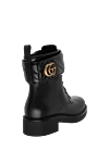 Gucci Women's black leather ankle boots - logo buckle. 100% genuine leather. Heel height: 3.5 centimeters. zipper. Country of manufacture: Italy. Care: specialized cleaning - photo 3