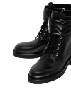 Women's black leather ankle boots Gucci - logo buckle. 100% genuine leather. Heel height: 3.5 centimeters. zipper. Country of manufacture: Italy. Care: specialized cleaning - photo 4