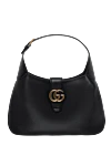 Gucci Black leather bag for women - Decoration: gold-plated logo. Fastener: magnetic button. 100% genuine leather. Country of manufacture: Italy. Care: specialized cleaning - photo 1