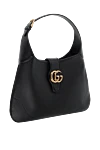 Gucci Black leather bag for women - Decoration: gold-plated logo. Fastener: magnetic button. 100% genuine leather. Country of manufacture: Italy. Care: specialized cleaning - photo 3