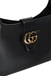 Gucci Black leather bag for women - Decoration: gold-plated logo. Fastener: magnetic button. 100% genuine leather. Country of manufacture: Italy. Care: specialized cleaning - photo 5