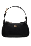 Gucci Black leather bag for women - Decoration: gold-plated logo. zipper. 100% genuine leather. Country of manufacture: Italy. Care: specialized cleaning - photo 1