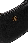 Gucci Black leather bag for women - Decoration: gold-plated logo. zipper. 100% genuine leather. Country of manufacture: Italy. Care: specialized cleaning - photo 5