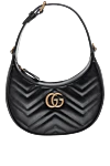 Gucci Black leather bag for women - Decoration: gold-plated logo. zipper. 100% genuine leather. Country of manufacture: Italy. Care: specialized cleaning - photo 1
