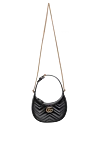 Gucci Black leather bag for women - Decoration: gold-plated logo. zipper. 100% genuine leather. Country of manufacture: Italy. Care: specialized cleaning - photo 5
