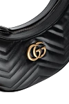 Black leather bag for women Gucci - Decoration: gold-plated logo. zipper. 100% genuine leather. Country of manufacture: Italy. Care: specialized cleaning - photo 6