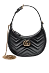 Gucci Black leather bag for women - Decoration: gold-plated logo. zipper. 100% genuine leather. Country of manufacture: Italy. Care: specialized cleaning - photo 7