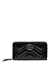 Gucci Портмоне зі шкіри чорне жіноче - позолочені металеві деталі. 100% натуральна шкіра. Країна виробник: Италия. Догляд: спеціалізоване чищення - фото 1