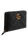 Портмоне зі шкіри чорне жіноче Gucci - позолочені металеві деталі. 100% натуральна шкіра. Країна виробник: Италия. Догляд: спеціалізоване чищення - фото 2