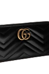 Портмоне зі шкіри чорне жіноче Gucci - позолочені металеві деталі. 100% натуральна шкіра. Країна виробник: Италия. Догляд: спеціалізоване чищення - фото 4