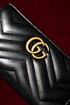 Gucci Портмоне зі шкіри чорне жіноче - позолочені металеві деталі. 100% натуральна шкіра. Країна виробник: Италия. Догляд: спеціалізоване чищення - фото 5